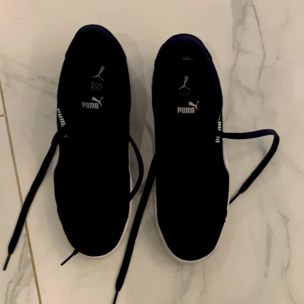 Navy blue suede puma shoes